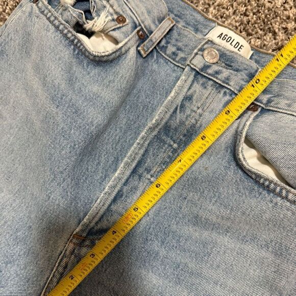 Agolde Mom Dad Jeans Light Wash Distressed High Waisted Straight 27” - Picture 9 of 12